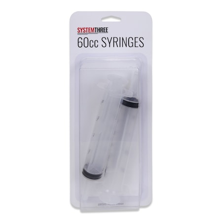 System Three Resins 60cc Graduated Syringe, 2PK 3551K99